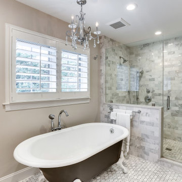 White Master Bathroom Remodel Arlington, VA