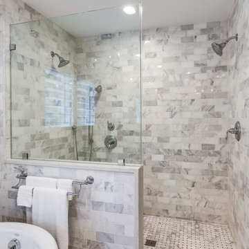 White Master Bathroom Remodel Arlington, VA