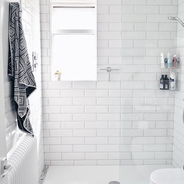 White Metro Tiles in a Contemporary Shower Room