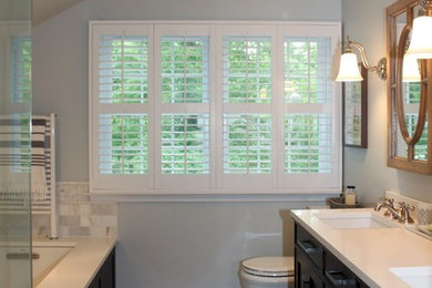 White Shutters in Remodeled Bathroom