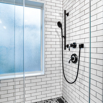 White Subway Tile Shower - Master Bathroom