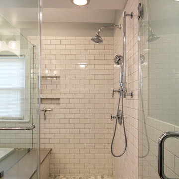 White Subway Tile Walk-in Shower
