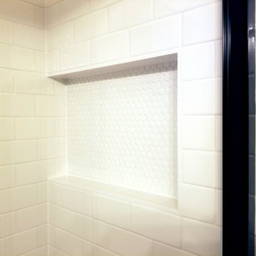 White Tile Bathtub Surround