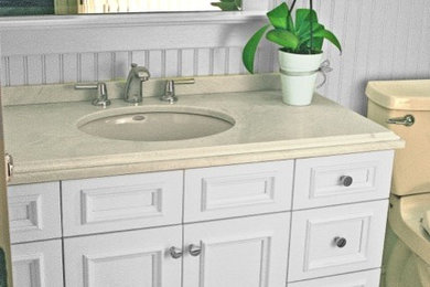 White Vanity  with hint of mild green marble