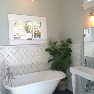 Whitney's Light and Bright Tiled Bathroom