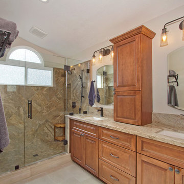 Wildomar Master Bathroom Remodel with Tower Cabinet Vanity