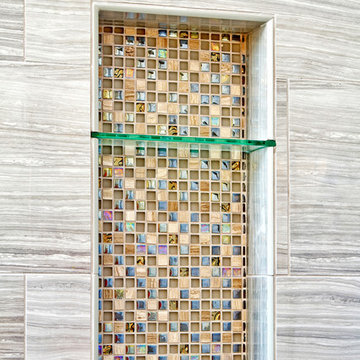 Mosaic Tiled Niche Master Bathroom Remodel