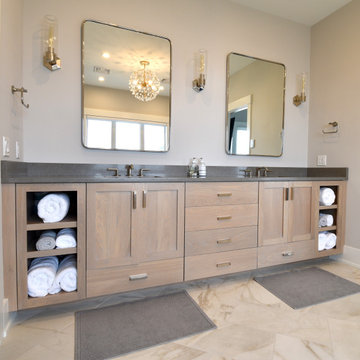 Wire Brushed White Oak Vanity, Milford CT
