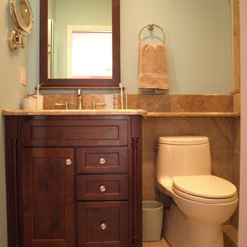 Wood Vanity with Matching Medicine Cabinet