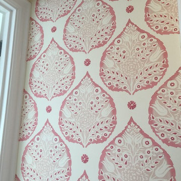 Young Girl's Pink Wallpaper Bathroom