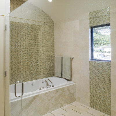 Inspiration for a contemporary mosaic tile bathroom remodel in San Francisco