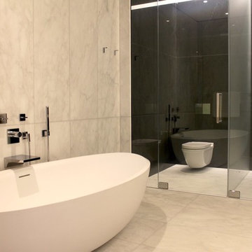 Zaha Hadid Bathroom - Switchable Privacy Glass Toilet & Shower Enclosure