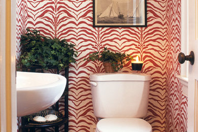 Example of a transitional powder room design in Charleston