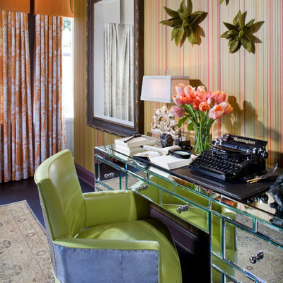 Example of an eclectic bedroom design in San Francisco with multicolored walls