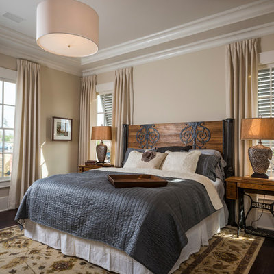 Example of a classic bedroom design in Atlanta with beige walls