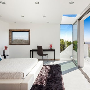 Inspiration for a contemporary bedroom remodel in Los Angeles with white walls