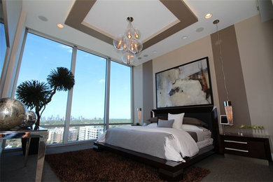 Photo of a contemporary bedroom in Houston.