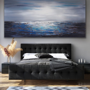 36x60 " Blue coastal painting Large Modern contemporary beach art Custom order