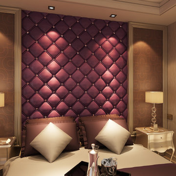 3D Leather Tiles Bedhead for Bedroom Design