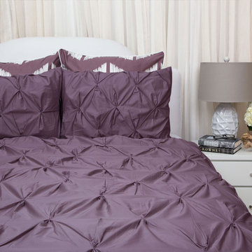 400 Thread Count Pintuck Duvet Cover, The Valencia Plum Purple
