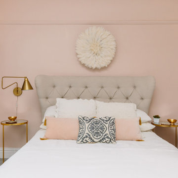 A calming pink master suite