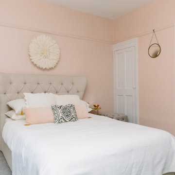 A calming pink master suite