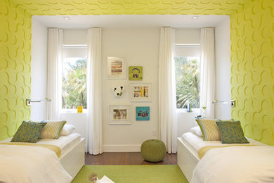 Minimalist bedroom photo in Miami
