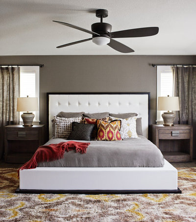 Transitional Bedroom by Kristina Wolf Design