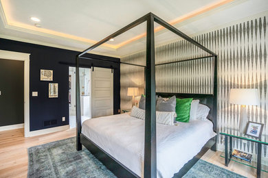 Design ideas for a contemporary bedroom in Grand Rapids.