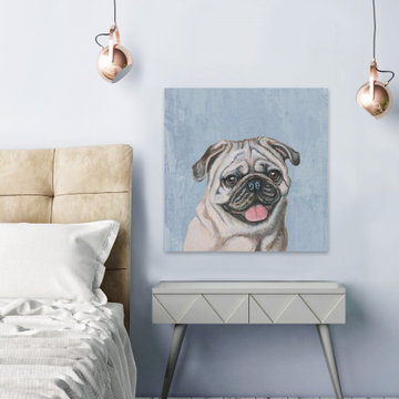 "Adorable Pug" Painting Print on Wrapped Canvas