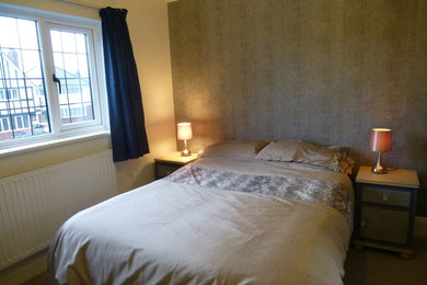 Modern bedroom in West Midlands.
