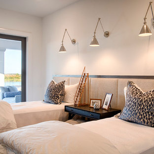 Design ideas for a classic guest bedroom in Miami with white walls.