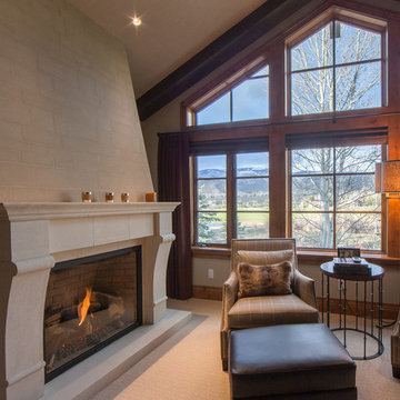 Luxurious White Brick Fireplace