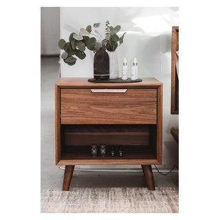 Asher Single Drawer Night Stand Walnut by Rove Concepts