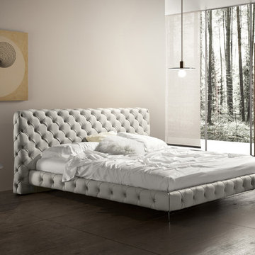 Aston Leather Platform Bed by Gamma