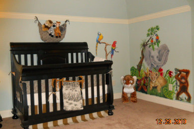 Example of a trendy nursery design in Nashville