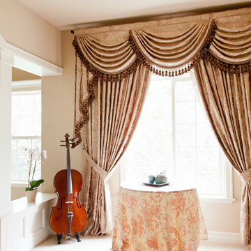 Baroque Floral Swag Valance Window Treatment