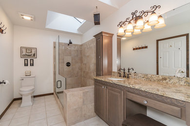 Example of a transitional bathroom design in Cleveland