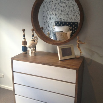 Beachside, white and walnut chest of drawers