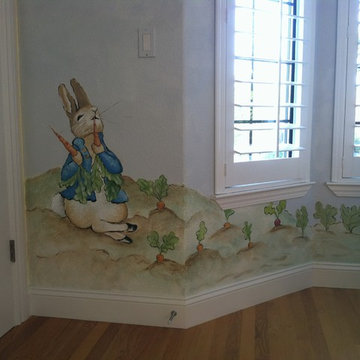 Beatrix Potter inspired childs room mural
