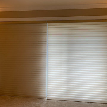 Beautiful Hunter Douglas Silhouette Shades in the Bedroom