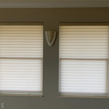 Beautiful Hunter Douglas Silhouette Shades in the Bedroom