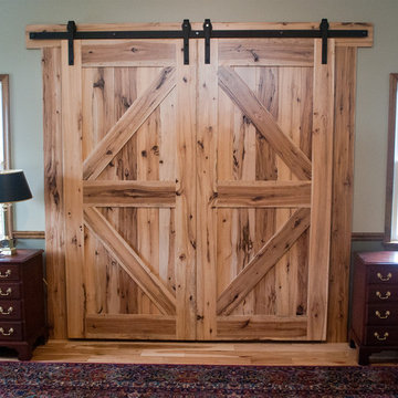 Bed Headboard - Reclaimed Hickory Barn Doors