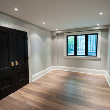 Bedroom Design, Black Windows, Black Closet Doors, Recessed Lighting