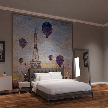 Bedroom - Eiffel tower and hot air balloons