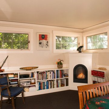 Bedroom Fireplace & Bookshelves