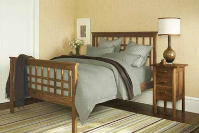 Inspiration for a mid-sized guest bedroom remodel in Burlington with beige walls