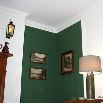 Bedroom green fabric wall upholstery
