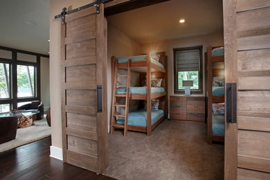 This is an example of a rustic bedroom in Atlanta.
