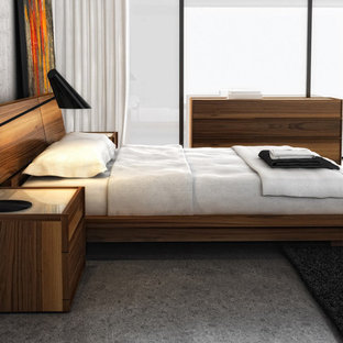 Example of a minimalist bedroom design in New York